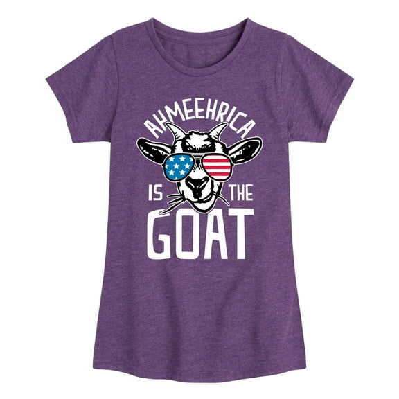 Instant Message - Ahmeehrica Is The Goat - Toddler & Youth Girls Short Sleeve Graphic T-Shirt