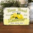 thumbnail image 4 of Farm Fresh Sweet Juicy Lemons Vintage Metal Tin Sign Retro Fruit Wall Art Decorative Sign Poster for Home Farmhouse Country Market Kitchen, 12X8 In, 4 of 6