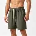 thumbnail image 5 of TEAJOPSUU Men's Graphic Print Shorts Lightweight Athletic Running Workout Mesh Beach Summer Shorts B-Olive Green, 5 of 5