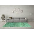 thumbnail image 3 of Ahgly Company Machine Washable Indoor Round Oriental Turquoise Blue Modern Area Rugs, 3' Round, 3 of 4