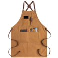 thumbnail image 1 of Delantal de Lona para Hombre con Bolsillos -Delantal de Cocina con Espalda Cruzada para Cocinar Asar Hornear Barbacoa Peluquero -MarróN, 1 of 5