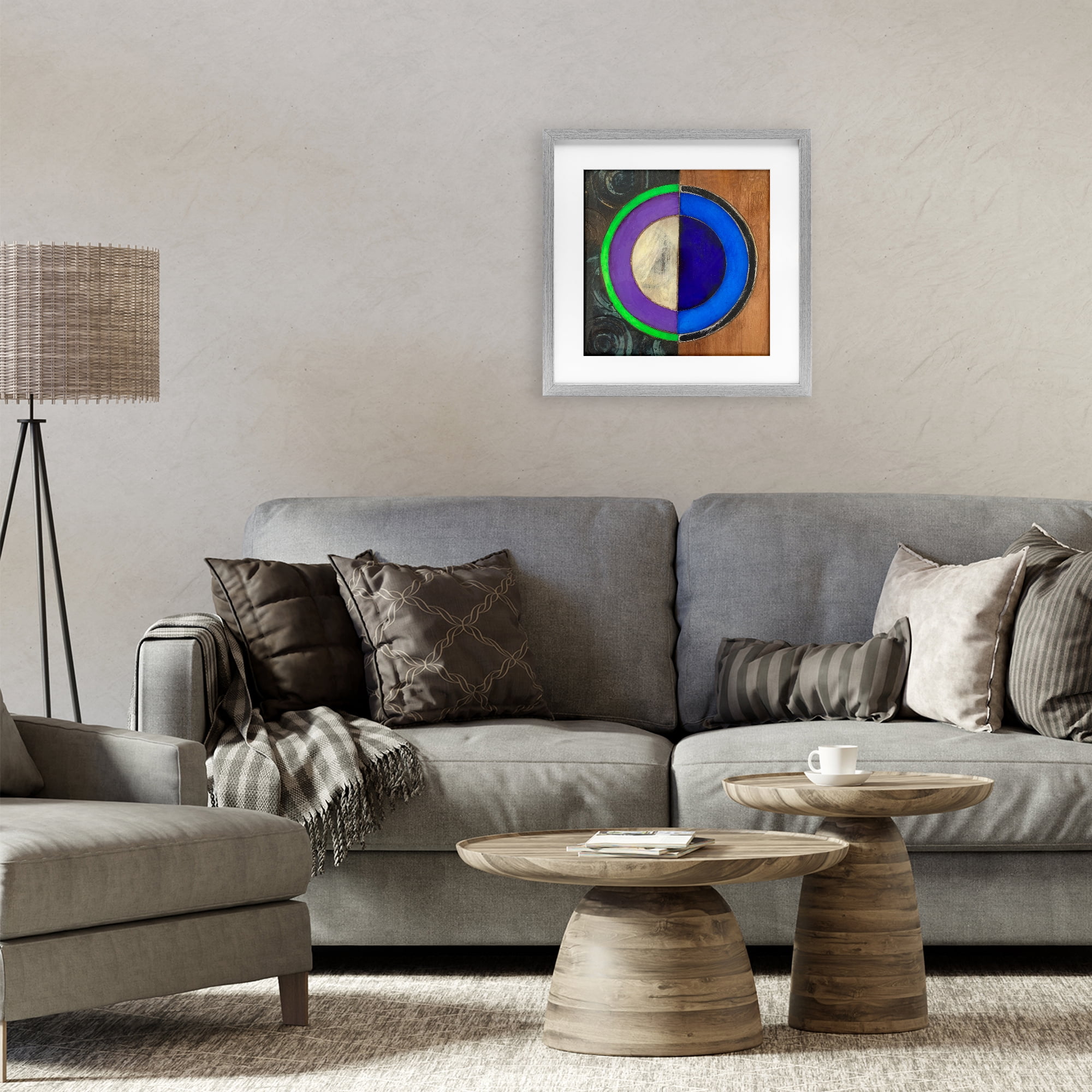 Stupell Industries Rustic Circular Balance Gray Framed Print Under Glass, design by Matthew Finger