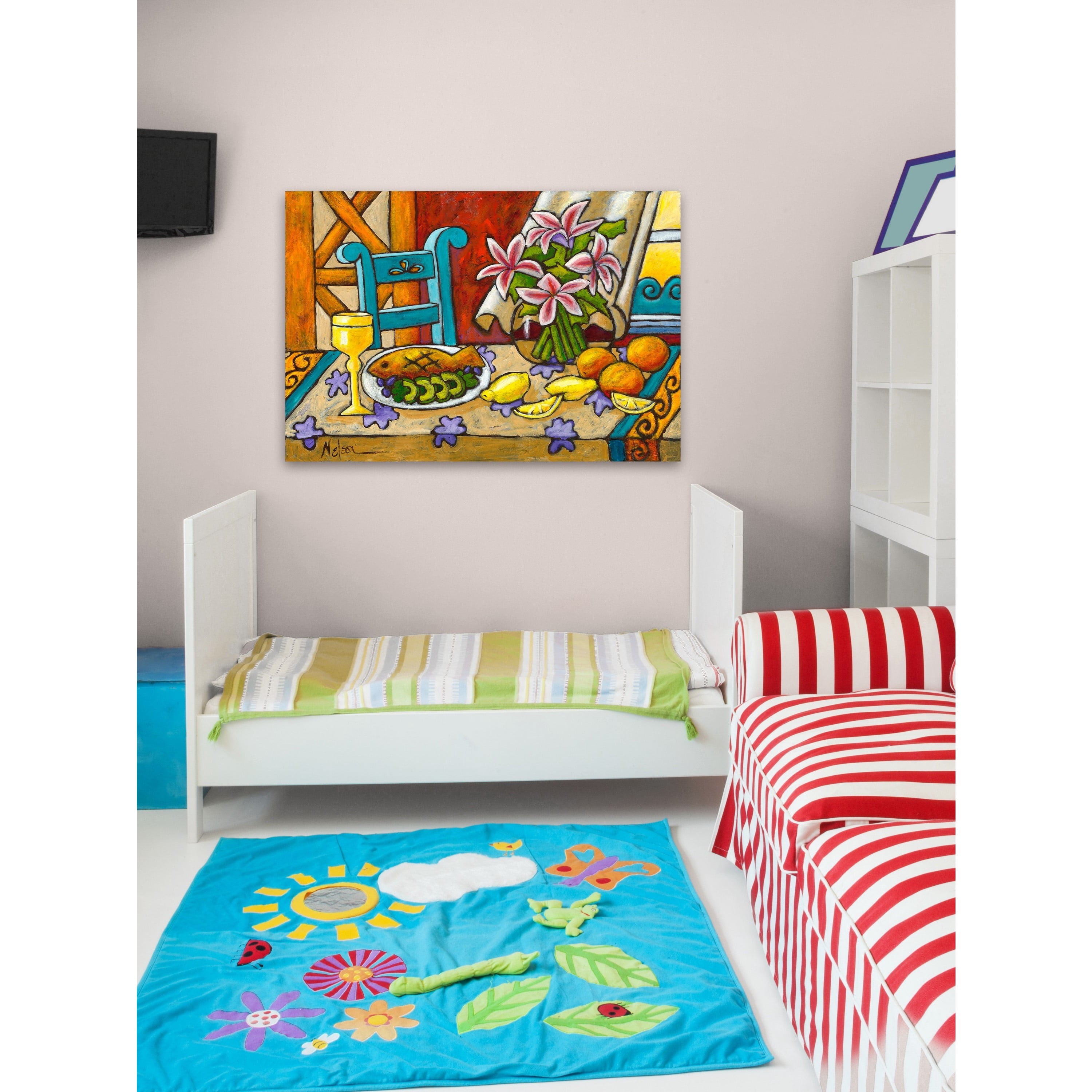 Marmont Hill "Lillies by the Sea" by Janet Nelson Painting Print on Wrapped Canvas