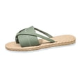 thumbnail image 6 of Rokment Women's Straw Flip Flops Flat Slides Sandals Bohemian Beach Stylish Casual Dress Slip on Lightweight Comfortable Walking Slippers Summer Green Size 6, 6 of 7