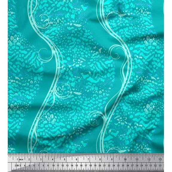 Soimoi Poly Georgette Fabric animal skin,swirl & waves Abstract Print Sewing Fabric Yard 42 Inch Wide