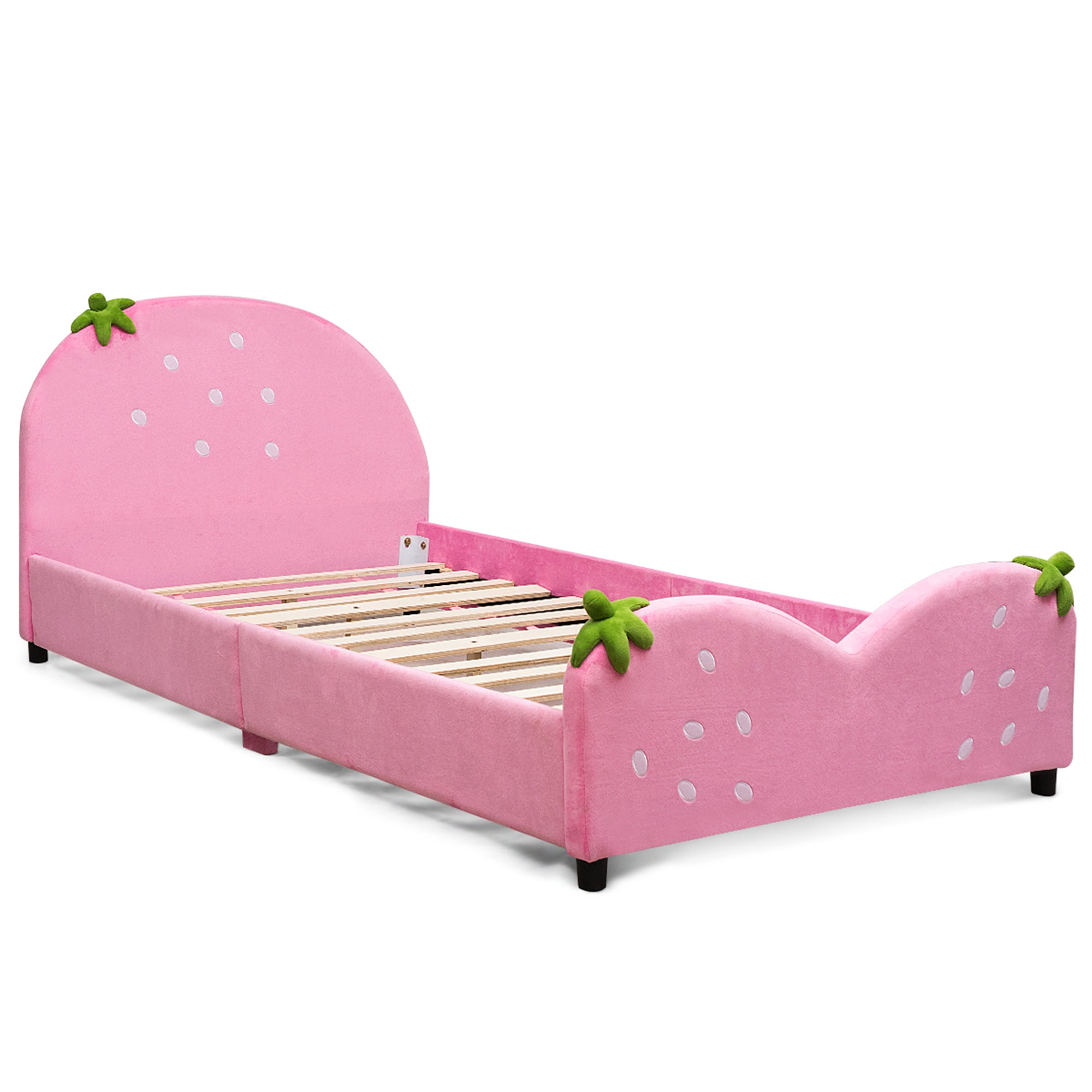 Costway Kids Children Upholstered Platform Toddler Bed