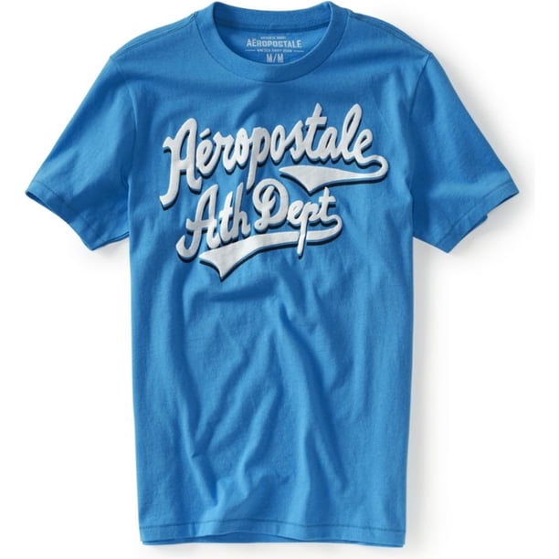 Aeropostale - Playera gráfica para hombre del Departamento de Atletismo, Azul, XS
