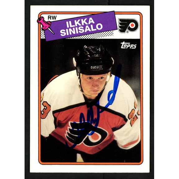 Ilkka Sinisalo Autographed 1988-89 Topps Card #111 Philadelphia Flyers SKU #152032