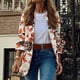 thumbnail image 4 of Puntoco Chaquetas para mujer Estampado de flores Negocio Turn Down Suit Abrigo de manga larga Prendas de abrigo Selecciones de flash Puntoco Puntoco-5218, 4 of 9