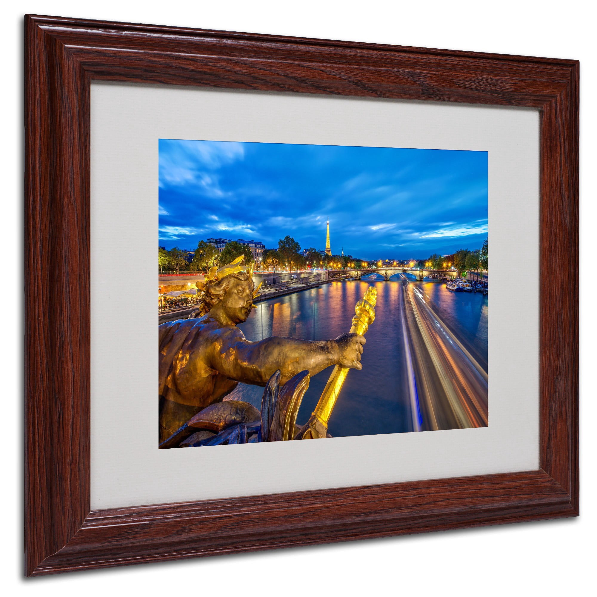 Trademark Fine Art "Alexander Bridge Paris" Framed Canvas Art by Mathieu Rivrin