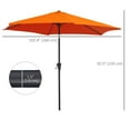 thumbnail image 3 of Outsunny 8.5FT Patio Umbrella, Garden Parasol with 6 Ribs, Orange, 3 of 10