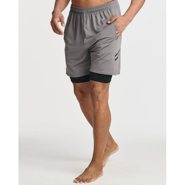 Real Essentials 5 Pack Mens Compression Shorts Quick Dry Performance Active Underwear Available in Big Tall