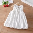 thumbnail image 3 of WRKEKC Summer Dresses for Girls Solid Color Sleeveless Round Neck Dress with Delicate Embroidery Drawstring Waist and Ruffled Details Great for 2-14 Years Casual Daily and Party Wear, 3 of 9