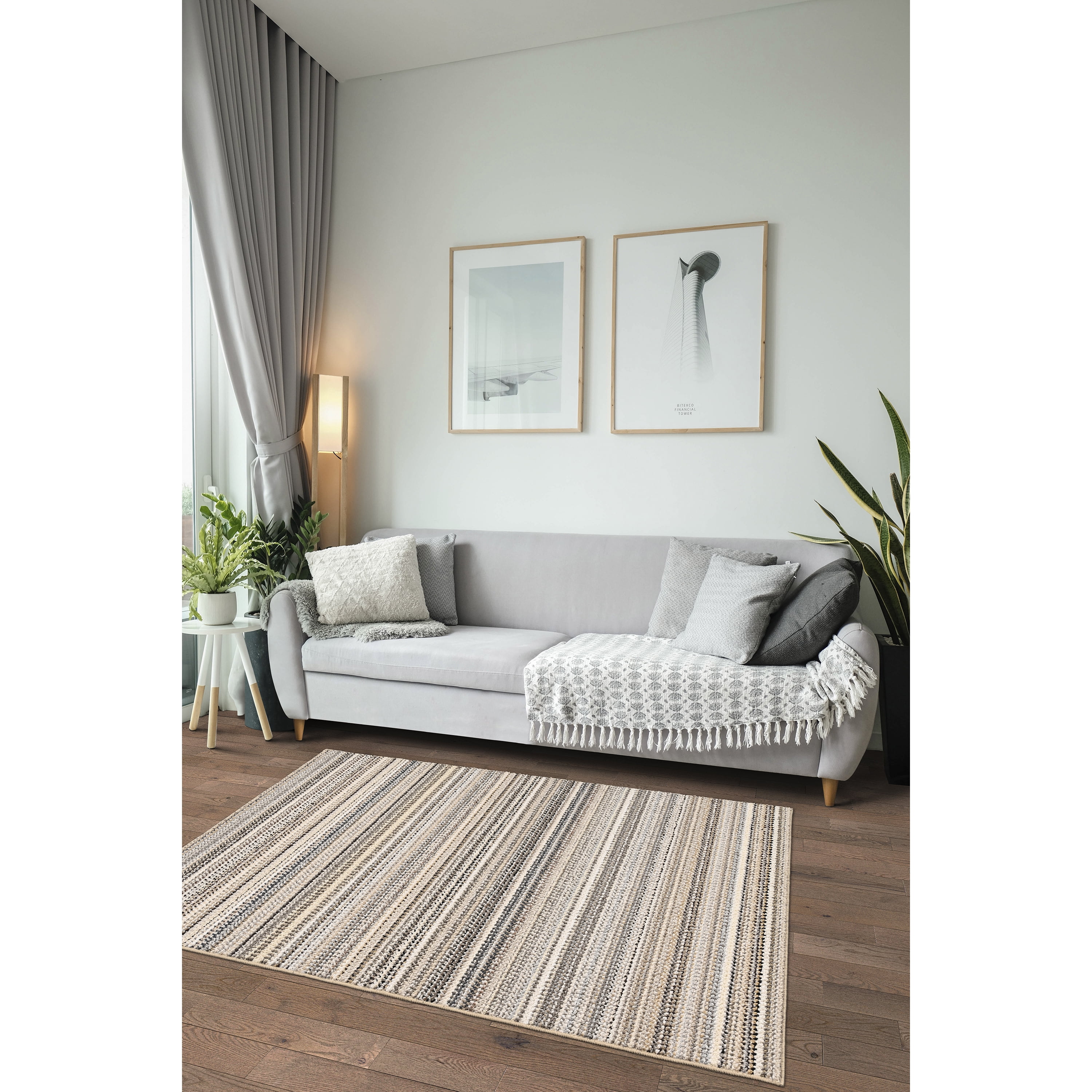 (4 pack) Mainstays Carnival Stripe Polypropylene Assorted Earth Tones Indoor Area Rug, 3' x 5'