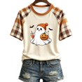 thumbnail image 5 of QINGFSAP Women's Halloween Graphic T-Shirt Casual Raglan Short Sleeve Top Loose Fit Crewneck Tee Blouse, 5 of 5