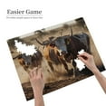 thumbnail image 2 of 500-Piece Wooden Jigsaw Puzzle for Adults & Families - Cattle Dust Herd Horns Run , Fun & Educational Brain-Teasing Game, Artistic Home Decor, 2 of 7