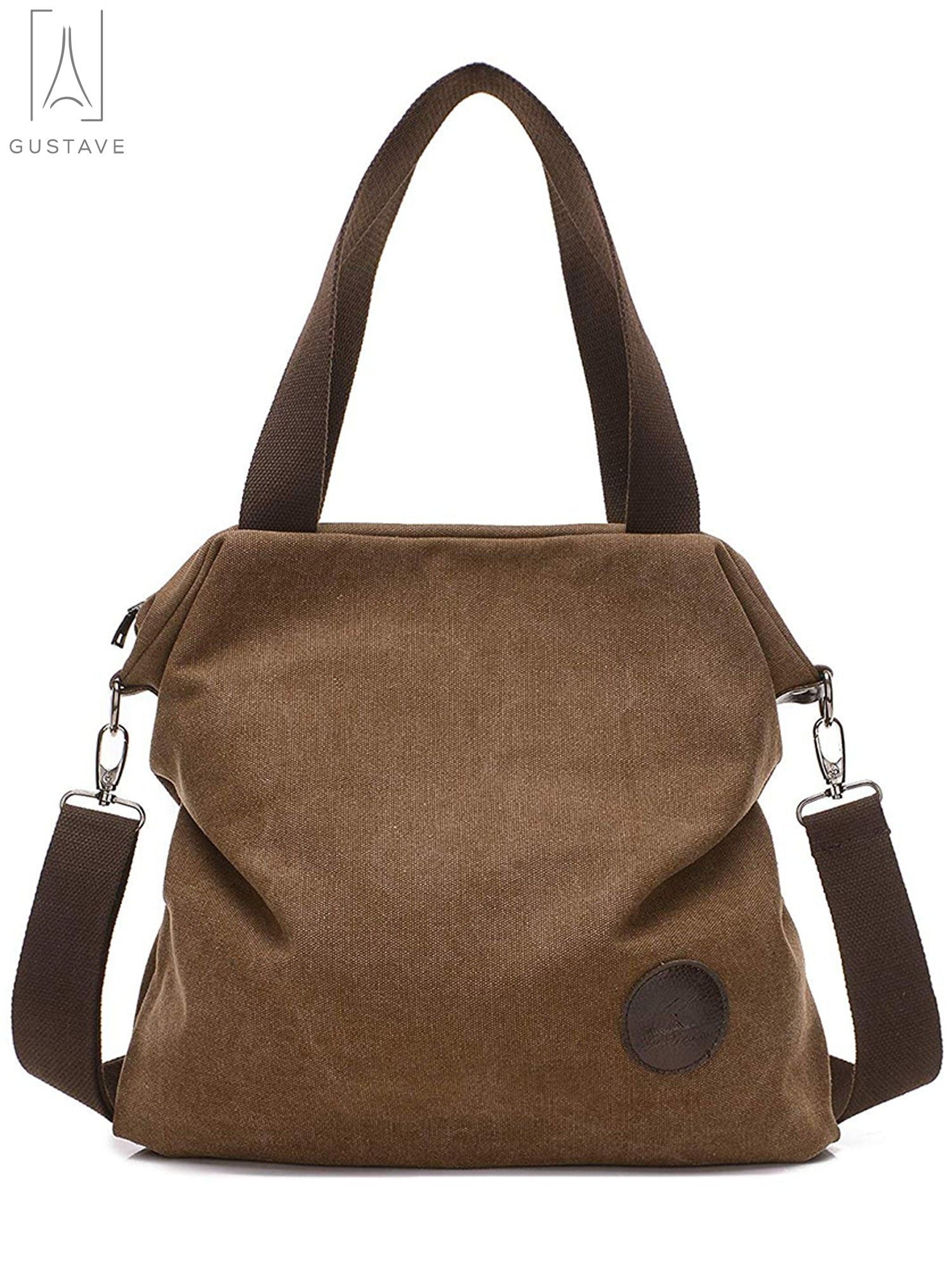 Gustave Vintage Canvas Shoulder Bags Casual Zipper Hobo Crossbody Purse