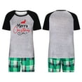 thumbnail image 5 of Penkiiy Matching Family Pajamas Christmas Pajamas for Family Xmas Matching Sets Short Sleeve Shirts and Plaid Shorts Santa Christmas Tree Sleepwear Two-piece Sets Gray M, 5 of 7