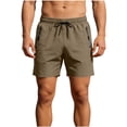 thumbnail image 2 of Thousandth Men's Summer Plus Size Casual Loose Solid Color Breathable Relaxed Zipper Pocket Tie Elastic Waist Fashion Athletic Shorts, 2 of 7