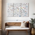 thumbnail image 3 of Elephant Stock World Map Pastel Wall Art - Horizontal Multi Panel Canvas - Living Room Wall Decor - Map Multi Panel - Gray And Blue Decor By Farida Zaman - 50" x 32", 3 of 8