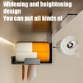 thumbnail image 5 of Wall Mounted Tissue Holder and Face Towel Storage Box for Bathroom – Under Mirror Cabinet Stainless Steel Dispenser, No Drilling, Space Saving Toilet Paper and Hand Towel Organizer, 5 of 6