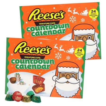2024 Reese's Holiday Countdown Advent Calendar with Reese's Peanut Butter Cups and Candy Pieces, 2 pack