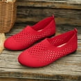 thumbnail image 7 of Miluxas Women's Slip on Sneakers Non Slip Walking Flats Shoes Breathable Mesh Work Casual Lightweight Workout Shoes Red 9.5(43), 7 of 7
