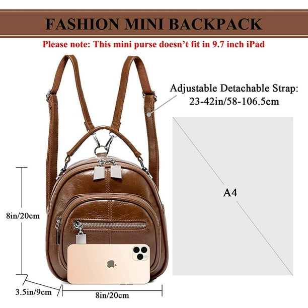 Brown leather clearance mini backpack purse