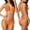 Orange, variant on Bikini Sets for Women Solid Color Lace Up Bikini Two Piece Swimsuit Womens Swimsuits Black S