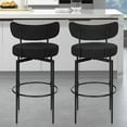 thumbnail image 2 of AODAILIHB 360°Swivel Upholstered Barstools set of 2, Bar Height Swivel Bar Stools with Back, High Bar Chairs Island Stools for Kitchen Counter, Black, 2 of 9