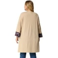 thumbnail image 4 of DARING DIVA Women's Plus Size Boho Relaxed Open Front Cardigans 4X Khaki, 4 of 6