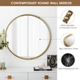 thumbnail image 3 of Espejo de pared redondo para baño, 28 x 28 pulgadas, espejo de metal dorado envejecido con abalorio de metal, espejo de maquillaje circular para recámara, sala de estar, entrada, 3 of 13