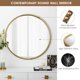 thumbnail image 3 of Espejo de pared redondo para baño, 28 x 28 pulgadas, espejo de metal dorado envejecido con abalorio de metal, espejo de maquillaje circular para recámara, sala de estar, entrada, 3 of 13