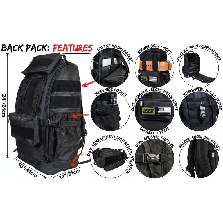 Serious Steel Fitness | 1000d Nylon Backpack | Black Serious Steel Fitness | 1000d Nylon Backpack | Black