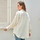 thumbnail image 4 of Blusa con botones de color puro, camisa de pana para mujer, blusas de pana holgadas para mujer, camisa de pana de alto rendimiento, 4 of 6