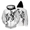 thumbnail image 5 of Sudadera de otoño para hombre, sudadera informal con estampado de calaveras, ropa para hombre, sudadera holgada con capucha y cremallera, 5 of 5