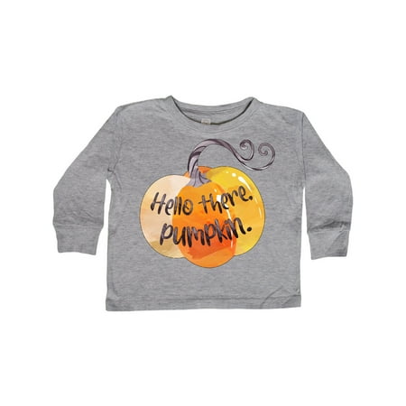 

Inktastic Fall Hello there Pumpkin Gift Toddler Boy or Toddler Girl Long Sleeve T-Shirt