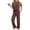 Brown, variant on DAKIMOE 2 Piece Lounge Sets for Women Outfits Fall Pajamas Matching Ribbed Casual Wide Leg Pants Sets