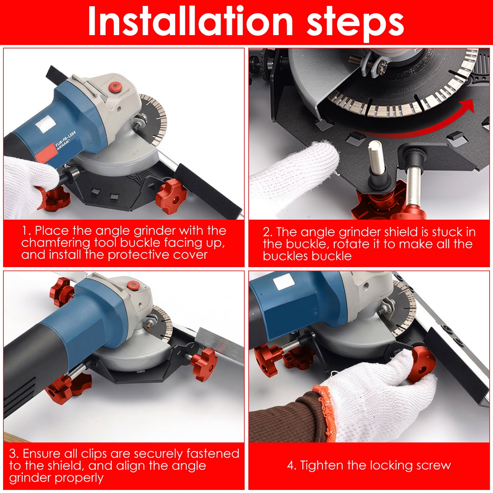 45 Degree Tile Chamfering Tool Anti Slip Chamfering Cutting Tool for 4-1/2" and 5" Angle Grinder
