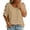 Khaki, variant on Womens Summer Tops Short Sleeve Shirts Button Decor Casual Solid Pullover Top U Neck Trendy Tunic Blouses Beach Vacation Clothes Size M Green