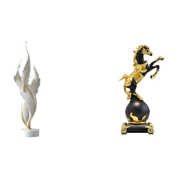 Figura decorativa,Escultura de plumas para escritorio,oficina,decoración del hogar,Figura decorativa de escritorio para decoración de mesa del hogar,Figura de escritorio,Estante con estatua