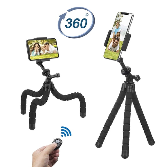 Phone Tripod,Upgraded iPhone Tripod with Wireless Remote Shutter Compatible with iPhone/Android Samsung, Mini Tripod Stand Holder for Camera GoPro/Mobile Cell Phone