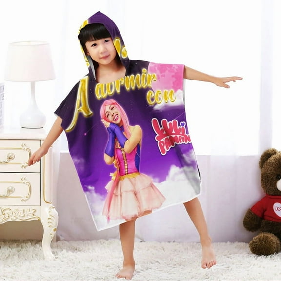 Luli Pampin Hooded Beach Towel Poncho for Kid Girls Toddlers Boys Bath Pool Swim Cover-ups Swimwear Soft Lightweight Microfiber