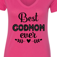 thumbnail image 4 of Inktastic Godmother Best Godmom Ever Women's V-Neck T-Shirt, 4 of 5