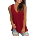thumbnail image 2 of Fshinging Summer Casual Tank Tops Solid Color Sleeveless V Neck Tuinc Blouse Holiday Beach Women Vest Clothes, 2 of 7