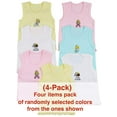 thumbnail image 2 of ToBeInStyle Girls' Pack of 4 Ultra-Soft Cotton Tank Tops w/ Ruffle Hem - Baby Steps - 6-9 Months Old, 2 of 4