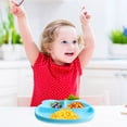 thumbnail image 4 of 1Pc Practical Silicone Plate Children Sucker Non-skid Divided Feeding Plate, 4 of 8