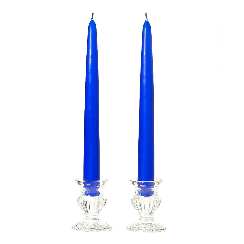 3 Pairs Taper Candles Unscented 10 Inch Royal Blue Tapers .88 in