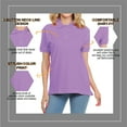 thumbnail image 4 of Basico Lavender Polo Collared Shirts For Women 100% Cotton Short Sleeve Golf Polo Shirts For Women and Juniors, 4 of 6