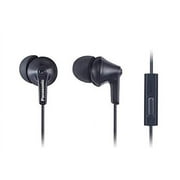 Panasonic ErgoFit Earbud Headphones with Microphone and Call Controller Compatible with IPhone, Android and Blackberry - RP-TCM125-KA - In-Ear (Matte Black)
